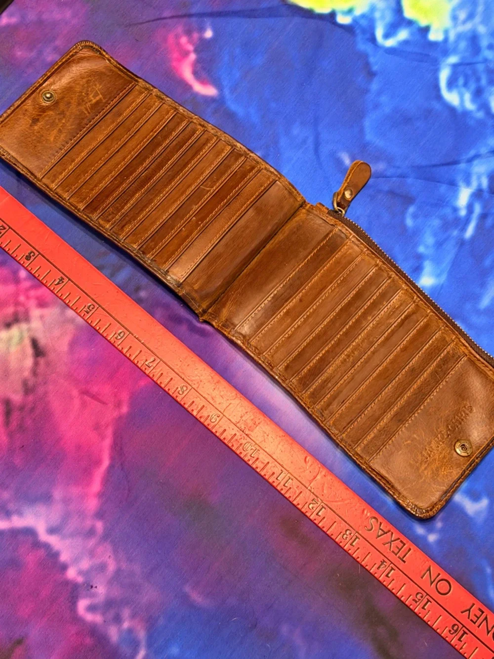 Jack & Chris Brown Leather Credit Card  Organizer Wallet with Zip Coin Pouch